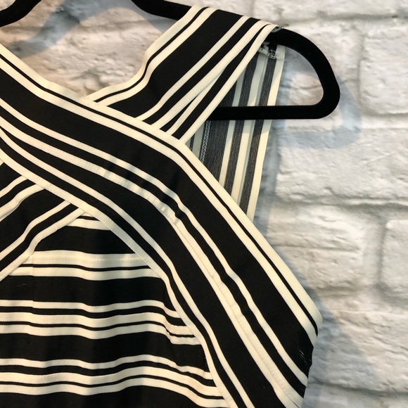 NWT Anthro Maeve Crosswise Flare Black & White Dress US 12 - Picture 8 of 16